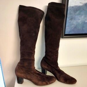 Robert Clergerie Dark Brown Suede Knee Boots